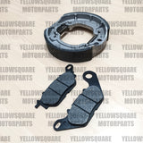 Front Brake Pads and Rear Brake Shoes Yamaha YBR125 YBR 125 (2007-2017)