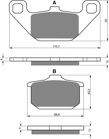 Goldfren AD Bremsbeläge: AD037 ≈ FA085 / VD426 / FDB339 / SBS557