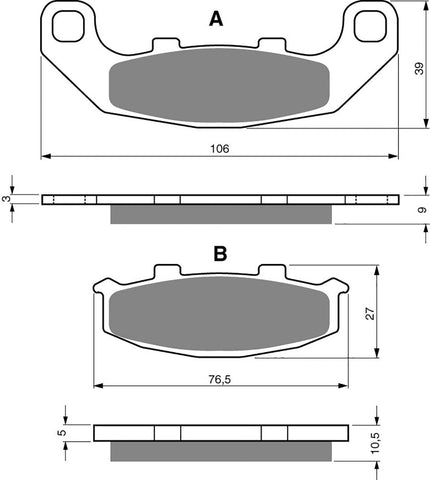 Goldfren AD Brake Pads: AD044 ≈ FA141 / VD430 / FDB508 / SBS615