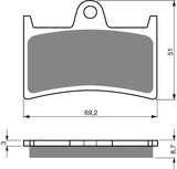 Goldfren AD Bremsbeläge: AD070 ≈ FA252 / FA168 / FA380 / VD248 / FDB605 / SBS198 / SBS634 / SBS639