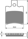 Goldfren AD Bremsbeläge: AD107 ≈ FA206 / VD256 / FDB889 / SBS667