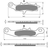 Goldfren AD Bremsbeläge: AD108 ≈ FA258 / FA349 / VD438 / FDB2080 / SBS726