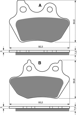Goldfren AD Bremsbeläge: AD181 ≈ FA299 / FA400 / VD971 / FDB2097 / SBS750