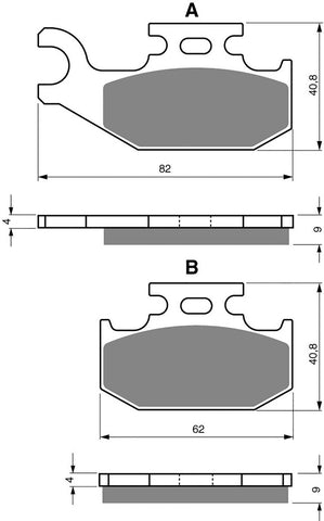 Goldfren AD Bremsbeläge: AD205 ≈ FA317 / VD276 / VD979 / FDB2149 / SBS767