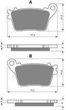 Goldfren AD Bremsbeläge: AD242 ≈ FA436 / VD174 / FDB2221 / SBS834