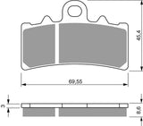 Goldfren AD Bremsbeläge: AD305 ≈ FA606 / VD9068 / FDB2266 / SBS877