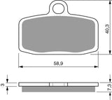 Goldfren AD Bremsbeläge: AD307 ≈ FA612 / VD9058 / FDB2262SG / SBS885