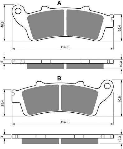 Goldfren AD Bremsbeläge hinten: Honda GL1800 GL 1800 (2001-2010)