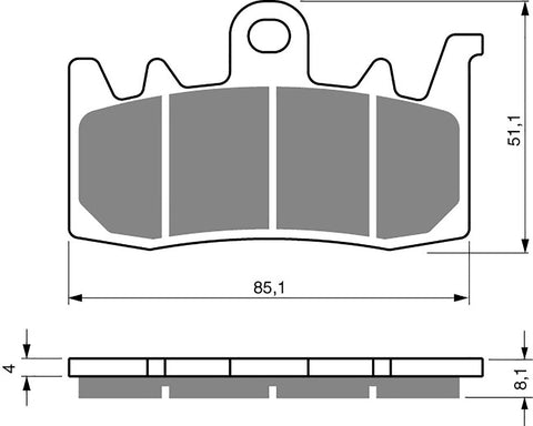 Goldfren AD Brake Pads: AD328 ≈ FA630 / VD9070 / FDB2265 / SBS900