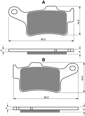 Goldfren AD Brake Pads: AD335 ≈ FA631