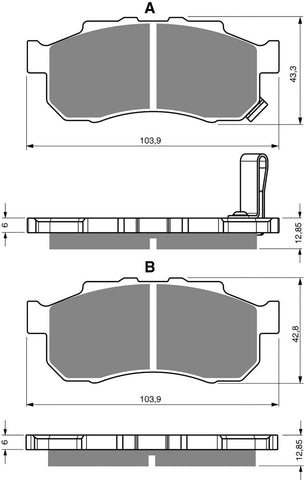 Goldfren AD Bremsbeläge: AD339 ≈ FA476