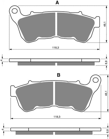 Goldfren AD Brake Pads: AD359 ≈ FA640 / FDB2299