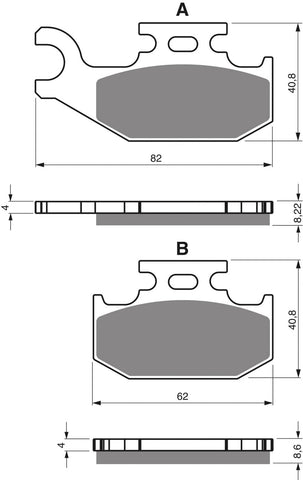 Goldfren AD Bremsbeläge: AD374 ≈ FA414 / FDB2803SG / SBS836